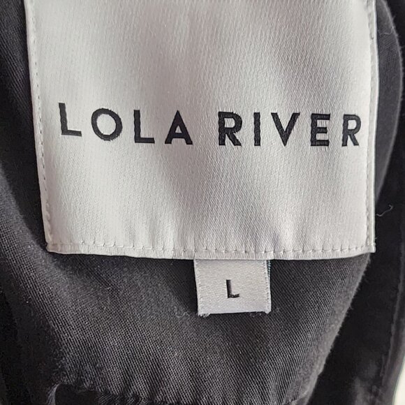 Lola River Black 100% Tencel Button Front Shirt - Picture 4 of 5